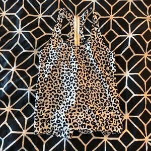 Cheetah print tank with zipper back